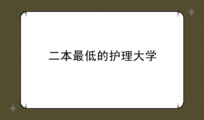 二本最低的护理大学