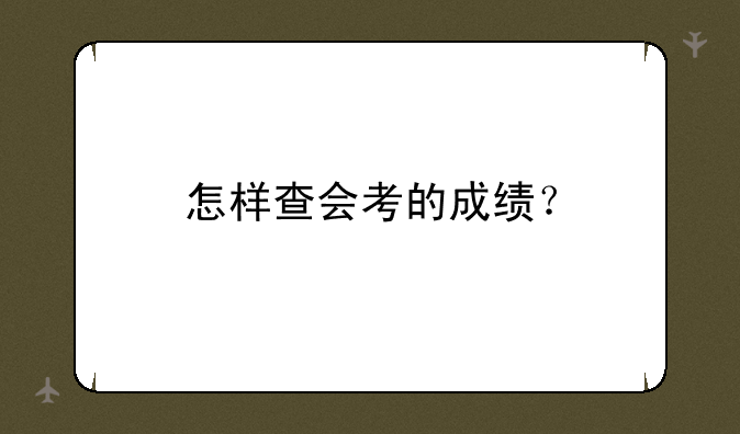 怎样查会考的成绩？