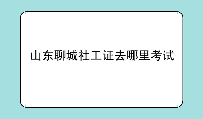 山东聊城社工证去哪里考试