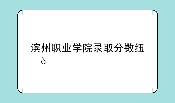 滨州职业学院录取分数线？