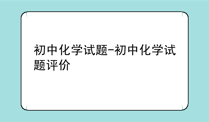 初中化学试题-初中化学试题评价